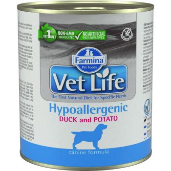   Vet Life Natural Diet Dog Konzerv Hypoallergenic Duck & Potato 300g