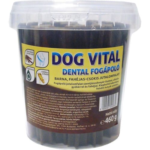Dog Vital Vödrös Jutalomfalat Dental Fogápoló / Fahéjas-Csokis 460g