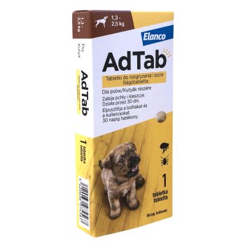   AdTab rágótabletta mini testű kutyáknak (1,3-2,5 kg), 56mg