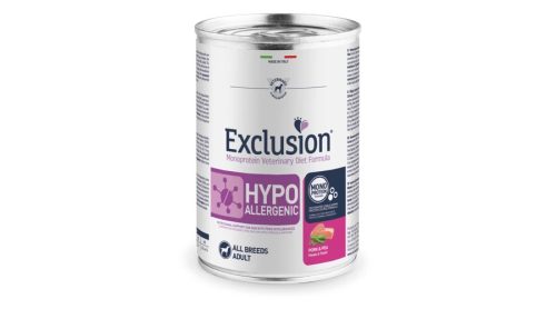 Exclusion Canine Hypoallergenic Pork & Pea Adult konzerv 400g/6db