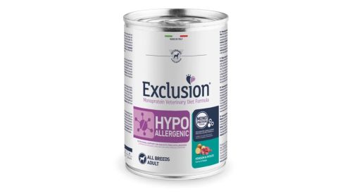 Exclusion Canine Hypoallergenic Venison & Potato (Szarvashússal és burgonyával) konzerv 400g/6db