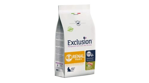 Exclusion Renal Phase2 Cat Pork&Pea&rice 1,5 kg veseelégtelenségben szenvedő felnőtt macskáknak(phase2)